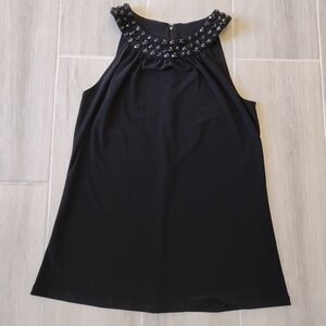 Jackie Jon NY Sleeveless Embellished Top Black Size 4